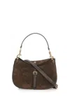 Etro Suede Leather Shoulder Bag With Removable Strap In Brown