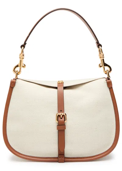 Etro Pony Canvas And Leather Cross-body Bag In Neutral