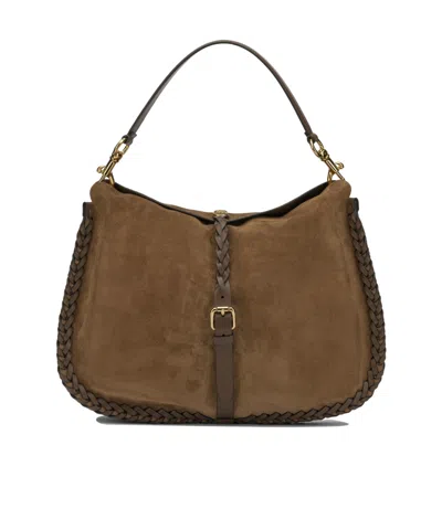 Etro Pony Large Braided Shoulder Bag In Brown