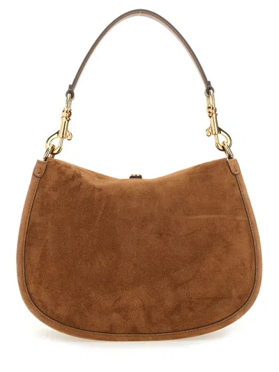 Etro Pony Leather Shoulder Bag In Brown