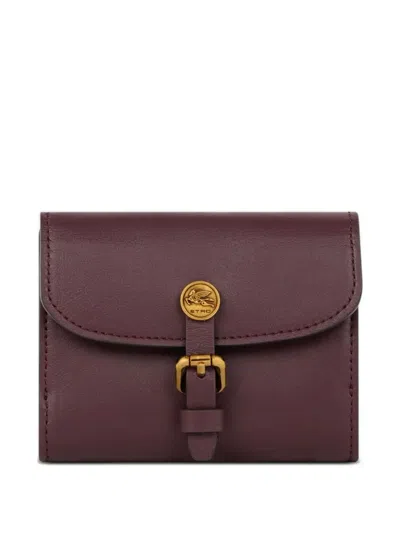 Etro Pony Leather Wallet In Red