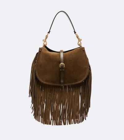 Etro Pony Medium Suede Shoulder Bag In Pink