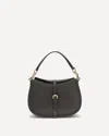Etro Women Medium Grained Leather Shoulder Bag With Buckle In Black