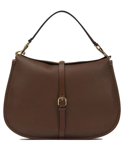 Etro Pony Tumbled Leather Shoulder Bag In Brown