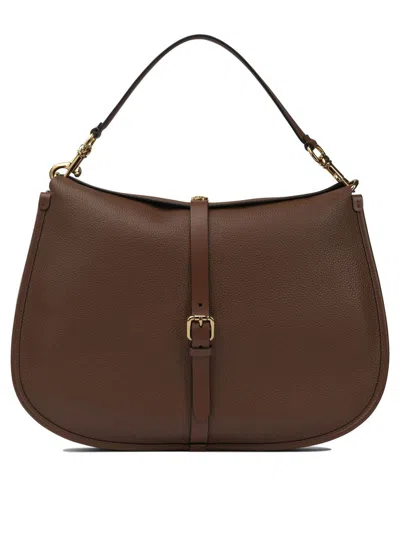 Etro Pony Tumbled Leather Shoulder Bag In Brown