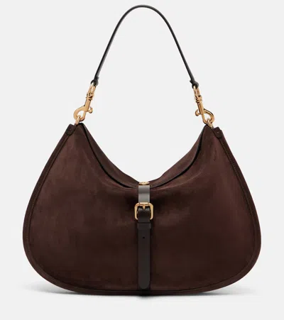 Etro Pony Small Suede Tote Bag In Brown
