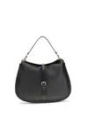 Etro Buckle-fastening Extra-large Leather Shoulder Bag In Black