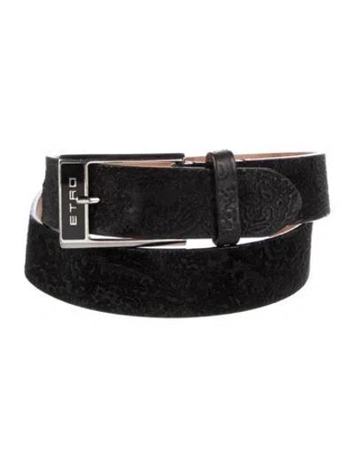 Pre-owned Etro Ponyhair Belt In Black