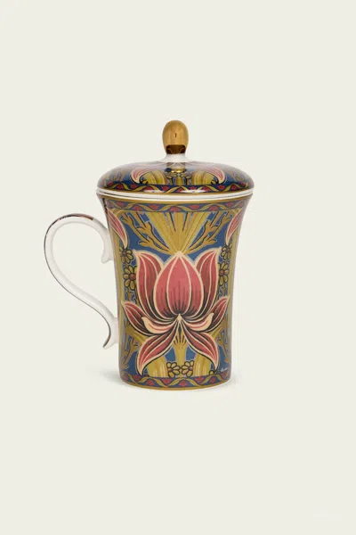 Etro Porcelain Floral Mug With Lid In Multi