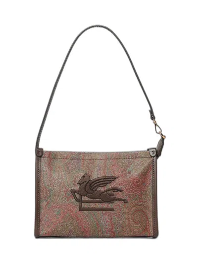 Etro Pouch Arnica With Pegaso In Brown