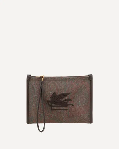 Etro Pouch Bag With Pegaso Detail