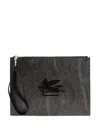 Etro Paisley Clutch Bag Rectangular Shape Wrist Strap In Blue