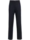 Etro Pressed-crease Linen Trousers In Blue