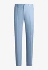 Etro All-over Paisley Jacquard Trousers In Blue