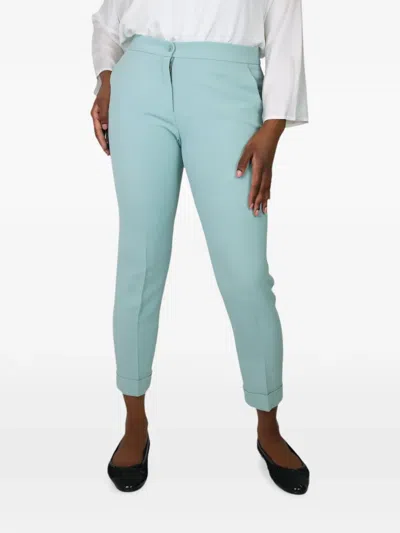 Pre-owned Etro Pressed-crease Trousers In Green