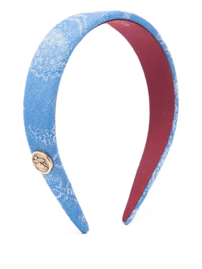 Etro Print Button Hair Accessory In Blue