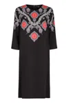 Etro Multicolor Paisley-print Midi Dress In Black