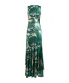 Etro Laminated Jersey Dress With Paisley Print Women In Green