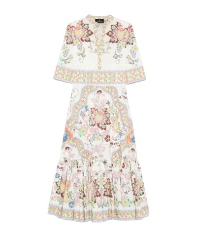ETRO ETRO FLORAL-PRINTED SHORT-SLEEVED MAXI DRESS