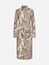 Etro Woman Midi Dress Beige Size 10 Polyester