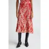 Etro , Printed Knit Midi Skirt, Woman, Red, Size 40 In Red