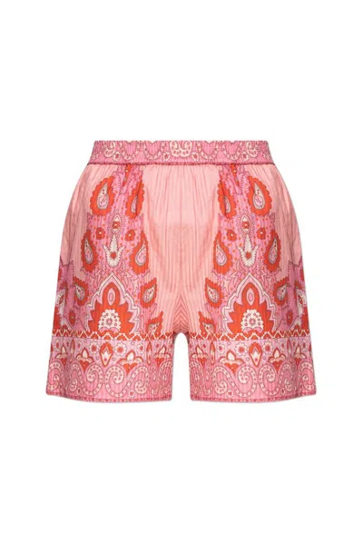 Etro Paisley-print Shorts In Red