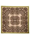 Etro Print Square Silk Scarf In Brown