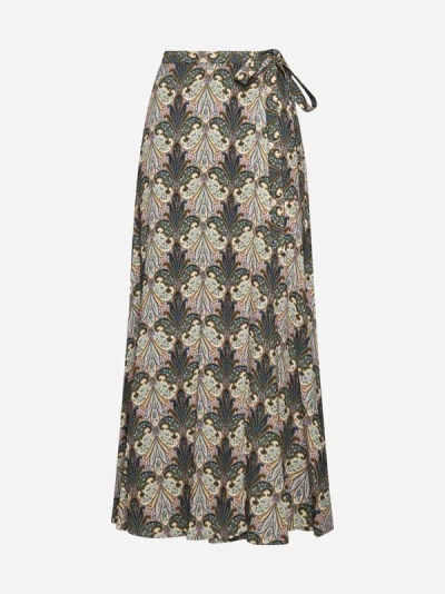 Etro Graphic-print Long Skirt In Multicolor