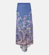 Etro Printed Asymmetric Maxi Skirt In Blue