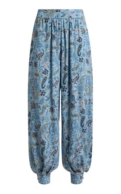 Etro Printed Balloon-leg Pants In Blue