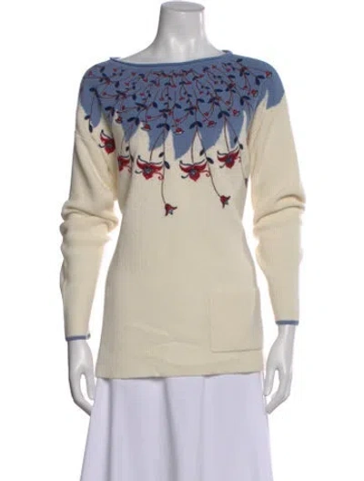 Pre-owned Etro Printed Bateau Neckline Sweater In Neutral