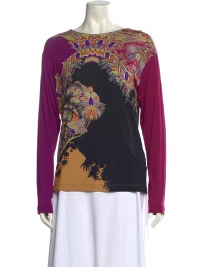 Pre-owned Etro Printed Bateau Neckline Sweatshirt In Multi