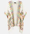 Etro Printed Kimono Jacket Open Front Draped In White