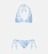 Etro Printed Bikini In Blue