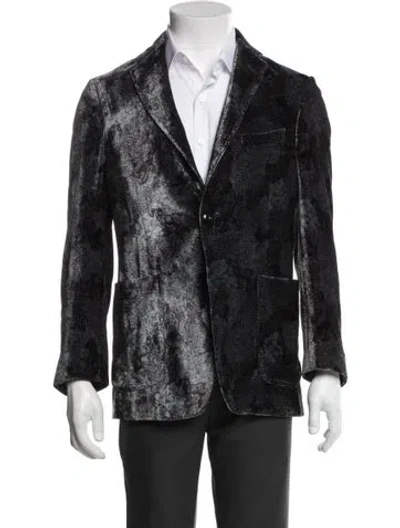Pre-owned Etro Printed Blazer In Blue
