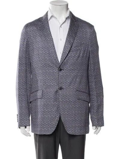 Pre-owned Etro Printed Blazer In Blue