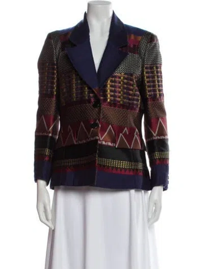 Pre-owned Etro Printed Blazer In Blue