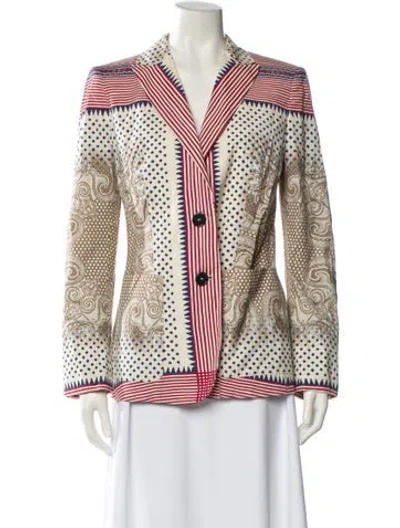 Pre-owned Etro Printed Blazer In Blue