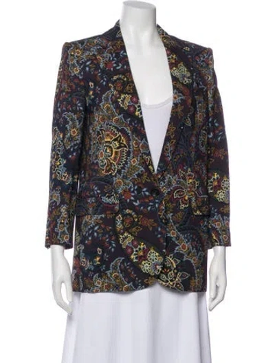 Pre-owned Etro Printed Blazer In Blue