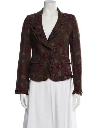 Pre-owned Etro Printed Blazer In Brown