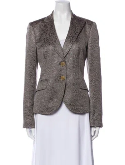 Pre-owned Etro Printed Blazer In Gray