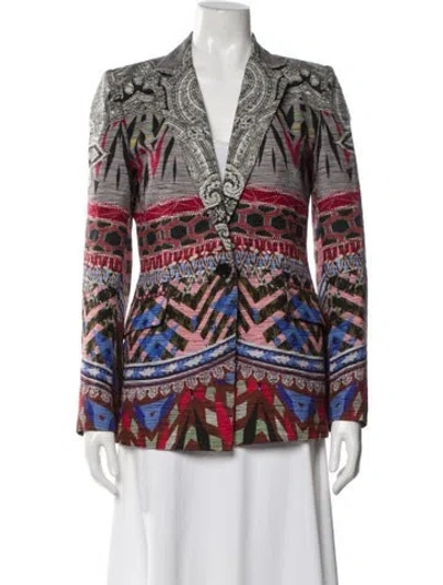 Pre-owned Etro Printed Blazer In Gray