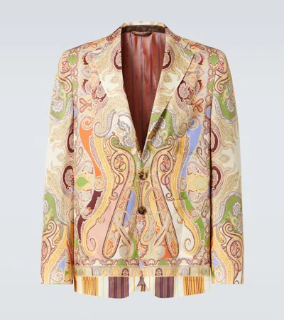 Etro Einreihiger Blazer Mit Allover-paisley-muster In Multi