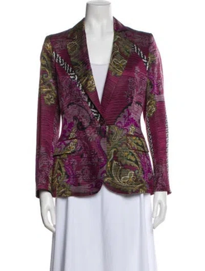 Pre-owned Etro Printed Blazer In Purple