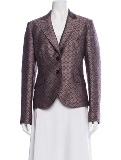Pre-owned Etro Printed Blazer In Purple