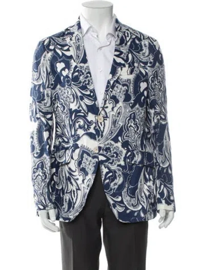 Pre-owned Etro Printed Blazer In White