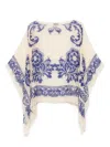 Etro Blue Cape With All-over Paisley Print In Silk Woman In 中性色