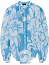 Etro Floral Print Blouse In Blau