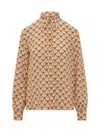 Etro Silk Blouse With Intricate Pattern In Fantasia Beige