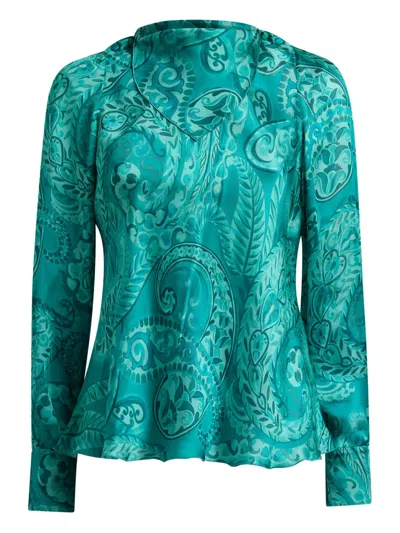 Etro Printed Blouse In Green